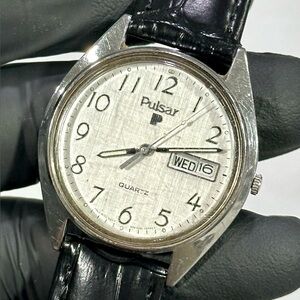 Pulsar by Seiko Y563-8449 Day-Date Silver Stainless Steel Men’s 36mm Dress Watch